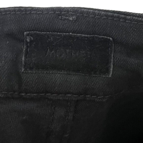 Mother Looker Skinny Jeans High Waisted Hemmed Not Guilty Black 24 - Picture 7 of 11